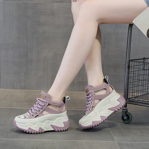 
Duoxian DUOXUAN custom summer sandals for women long and short legs shoes high and low shoes one high-height shoes for disabled cowhide pig cage shoes 9898 black 20 22 (2MM)
