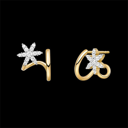 HEFANG He Fang Jewelry Gilded Snow Earrings Silver Earrings Women's Light Luxury High-end Birthday Gift for Girlfriend Gold