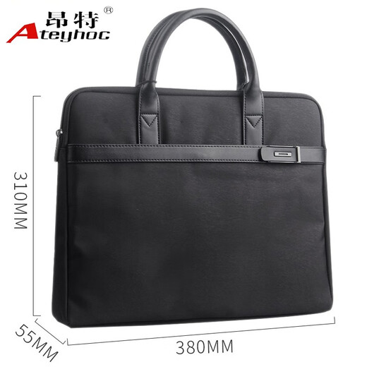 
Ateyhoc JS-825/826 portable document briefcase B4 three-dimensional document bag customized document bag waterproof conference information bag 825 black (size: 380*310*55MM)