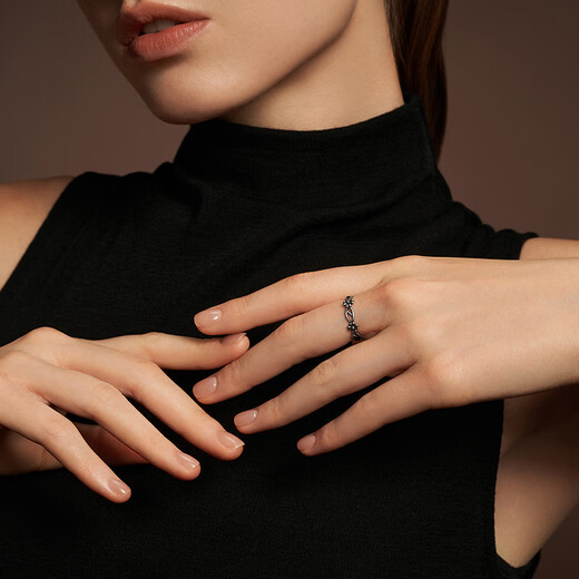 MONOLOGUE Monologue Ambition Series Totem Iris Retro Platinum Ring MO88 Birthday Gift Advanced Classic Gift Totem Iris Ring No. 13