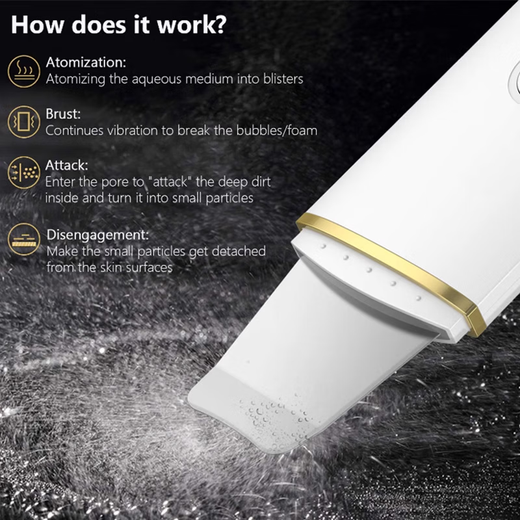 Eugenics Love Dou Ultrasonic Ion Skin Beautifier Skin Scraping Instrument Cleans Dead Facial Skin Removes Blackheads and Scrapes Acne Sonic Cleaning Export Import Skin Scraping Machine Pink Blue