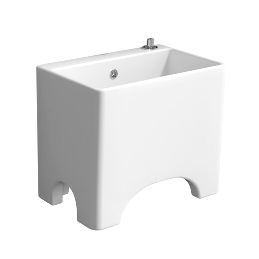 Hengjiewei balcony tall ceramic mop pool large legged mop pool floor-standing home bathroom small mop washing pool off-white 605 heightened bottom