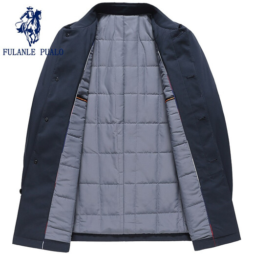 弗朗西保罗（FULANLE PAULO）冬季加厚棉衣男中长款商务男士棉服爸爸外套保暖棉袄夹克脱卸内胆 绿色-9888 【一体直冲加棉】 L /175