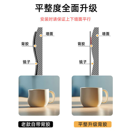 Anerya soft mirror wall sticker self-adhesive bathroom household acrylic full-body mirror bathroom face wash makeup mirror