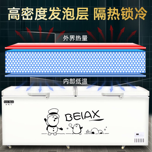 北极川冰柜商用大容量加深卧式冷冻柜节能家用冷柜超市海鲜冷藏冻肉柜七档温控 长1.8米单温【约690L】七档温控