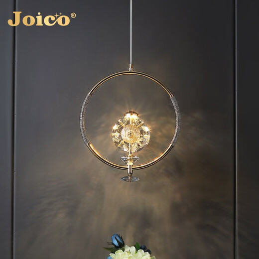 
JOICO Swiss bedroom bedside chandelier light luxury modern simple creative art small hanging line light high-end crystal lamp LD1585-8w three-color light-diameter 20cm-high bright eye protection