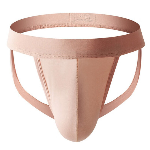 Men's low-waist double thong sexy briefs gay free fat bear plus size thong briefs white M recommended 50-60 kg