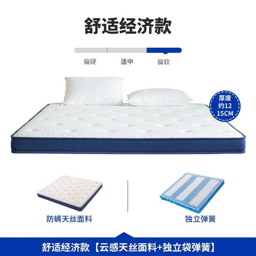 艾美悦（IMY-HOME）盒子卷包床垫记忆棉15cm弹簧乳胶软垫高箱宿舍学生12cm薄垫席梦思 热卖款【厚度15cm】 1350mm*2000mm