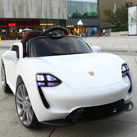 Aitong children's electric car four-wheel dual drive remote control car male and female baby charging stroller children's toy car can sit on top with big red + dual drive + Bluetooth + pull rod + hard seat