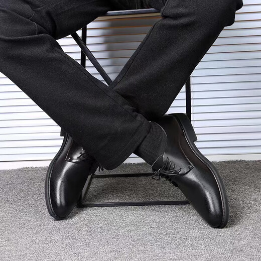 Funino Business Zapatos de cuero formal para hombres Estilo coreano Jóvenes versátiles informales de cordones británicos Británicos zapatos de boda tendencia clásica de suela negra actualizada 40