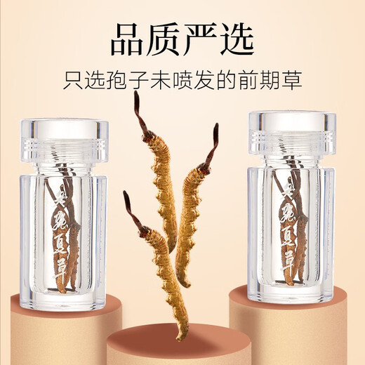 同仁堂品牌 北京同仁堂冬虫夏草礼盒虫草高端滋补品送父母 1盒 4g 【家庭分享】约16根 约4根/克