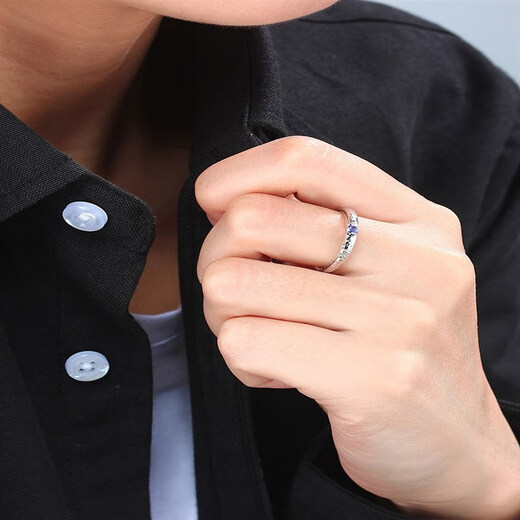 Miyan stone pattern ring tanzanite male and female couple ring closed crystal sapphire niche original design No. 17 No. 10