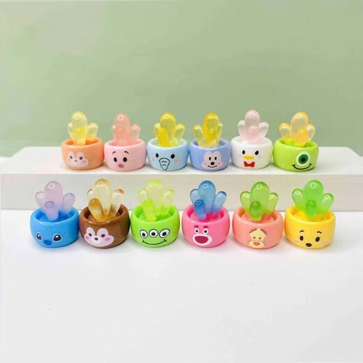 Luminöse Kaktus -Ornamente in der Autozentrum Konsole Dekoration DIY Accessoires Kinder Schüler belohnen kleine Geschenke leuchtend Cartoon Sukkulente Kaktus zufällig 10