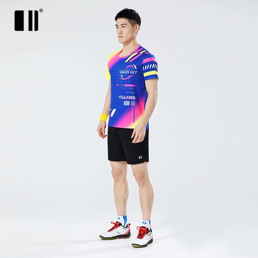 Side and even number breathable spring and summer new badminton suit couple short-sleeved sportswear quick-dry group buying suit men's suit C112143+12241 M