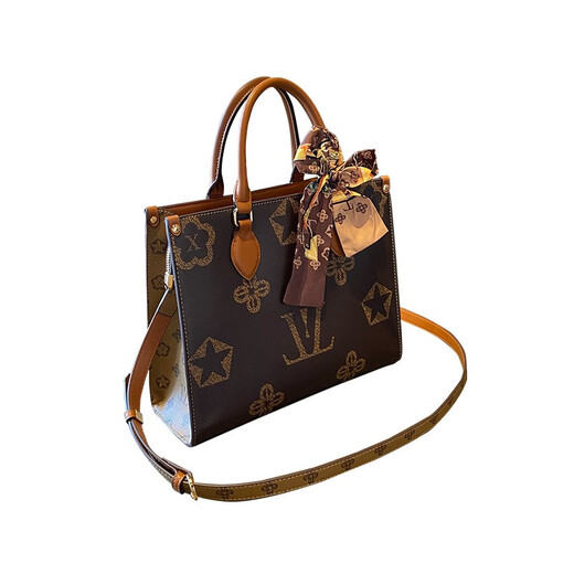 IT MANCLACYK light luxury bag women 2025 European and American big brand handheld large capacity tote bag versatile printed bag Big flower AB side (large spot)