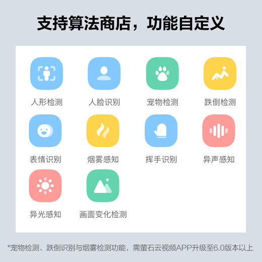 萤石（EZVIZ）C6WI智能4K超高像素 无线云台家用监控手机摄像头800万超清 婴儿看护器 内置8G存储