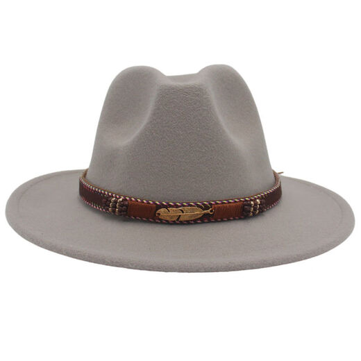 Pei Ke European and American men's and women's British hats ethnic style Tibetan wide-brimmed Tibetan style hat fedora hat black L (5962cm)