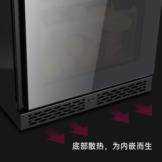 XUANFEI red wine cabinet ultra-thin temperature-controlled wine cabinet embedded built-in wine cabinet frost-free wine compressor office refrigerator 1.60 meters independent dual temperature built-in design 70 bottles