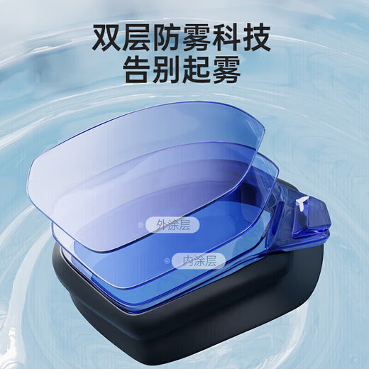 Li Ning (LI-NING) swimming goggles for men and women, cool waterproof coating swimming goggles, racing adjustable mid-frame swimming goggles 2911 blue gray purple