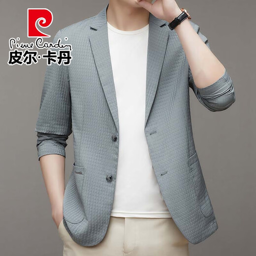 Pierre Cardin Summer mince costume décontracté Business Men's Casual Light Luxury Veste Ice Silk Top Sun Protection Suit Veste Khaki L 175 [Recommandé 120-135 Jin [Jin est égal à 0,5 kg]]]