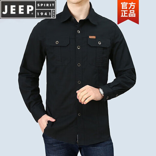 Jeep Spirit Primavera y otoño Camisa de algodón largo de algodón largo