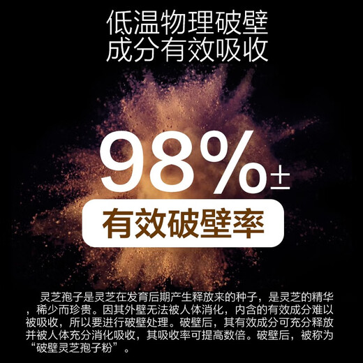 Correct the broken wall Ganoderma lucidum spore powder Changbaishan Ganoderma lucidum triterpene adult middle-aged and elderly nutritional tonic polysaccharide after robe powder one box * 60g