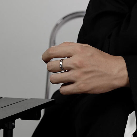 TULM Crack Möbius Ring Ring for Boys Trendy and Cool Style Index Finger Single Titanium Steel High Street Handsome Gift R0200 Möbius Ring No. 9