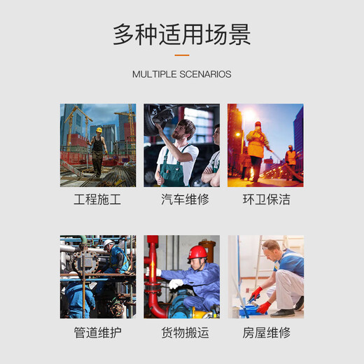 Gongpinxing labor protection gloves nitrile rubber gloves with coated palms, non-slip, wear-resistant and oil-resistant, 12 pairs for construction site work and auto repair