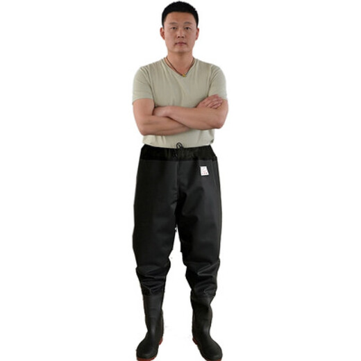 Zailu PVC waders, half-length fish wading pants, thickened camouflage fishing pants, camouflage waist pants 47 47