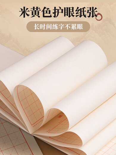Hard pen calligraphy paper special paper field word grid rice grid calligraphy practice book for primary school students third grade children junior high school high school adults practice pen calligraphy practice grid calligraphy practice paper 5 meters grid 100 sheets