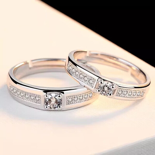 MZMZ platinum couple ring pt950 platinum pair of rings engagement diamond ring 520 Valentine's Day birthday gift for girlfriend light luxury model - single ring (note male/female)