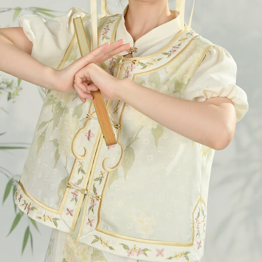 Mori Girl Tribe New Chinese Style Bestie Outfit Fashion Suit Three Piece Oriental Simple Luxury Style Vest (Single Piece) Single Piece M