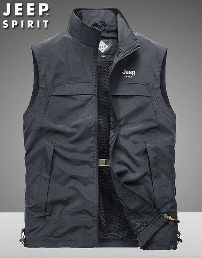 Jeep Jeep Jeep Men Middle-Edy Middle Vest Outdor Outdor Outdor Flowe Casual Sports Vest Horse Clip de bolsillo múltiple Autumn Jacket de secado rápido 9898 Dark Grey 2xl