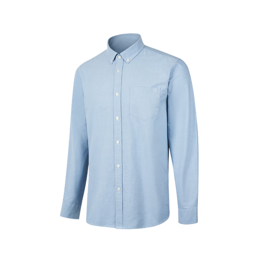 Hecho en JD [Pure Cotton Oxford] Camisa para la camisa de hombres de manga larga de otoño para hombres chaqueta azul claro 42