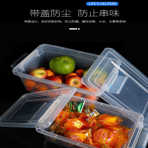 WENSHOU extra große Kapazität hohe verdickte Lebensmittelqualität Plastikkastenkaste gefrorene Box transparente frische Konservierungsbox Versiegelte Kiste verdickte Modell 9918: 52*37*17