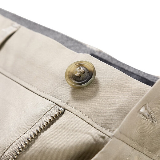 Pantalones casuales de siete lobo Men Barra de oxígeno de hielo Autumn Antibacterial y refrescante pantalones transpirables Men Negocios Pantalones rectos Pantalones de hombres 701 (Caki) 35 90a
