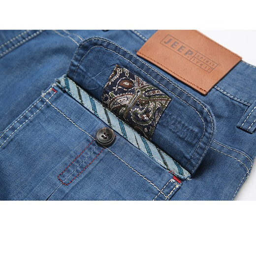 Jeep (jeep) short denim shorts masculins multi-poche pantalons de travail à la mode lâche pantalon rabad bissé 753 bleu clair 30
