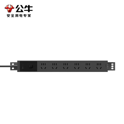 Bull (BULL) PDU desktop e-sports cabinet socket/wire board/plug/row plug/wire board/drag board 10A [six-digit total control overload protection 1.8 meters] P106E black