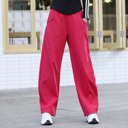 Betzmann Square Dance Clothing Ghost Step Dance Pants Cotton Trendy Brand Pocket Casual Pants Loose Wide Leg Pants 2025 Autumn and Winter New Style Red L (108Jin Jin is equal to 0.5kg -128Jin Jin is equal to 0.5kg)