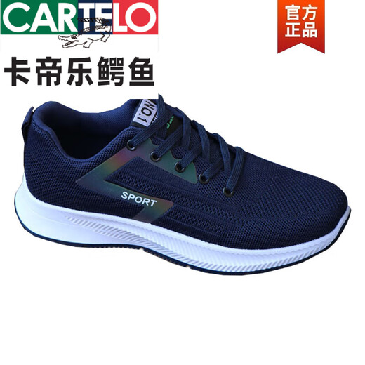CARTELO (CARTELO)@(CARTELO) Classic Men's Shoes in Fall New Mesh Breathable Shoes Thin Flying Mesh Shoes Versatile Casual -881 Black and White 41 Smaller one size larger