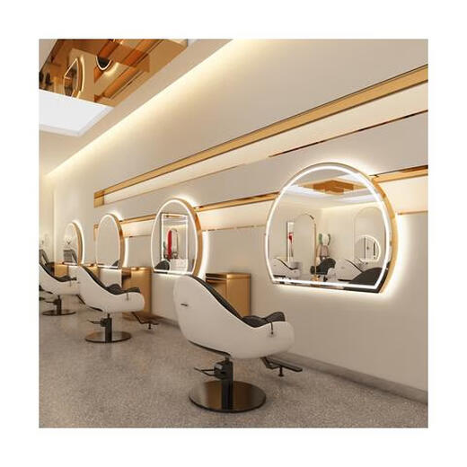 Internet celebrity hair salon dedicated wall-mounted semicircle with light for hair salon perming, dyeing and hair cutting mirror perfect circle haircut frameless 70*90 semicircle backlight official standard configuration