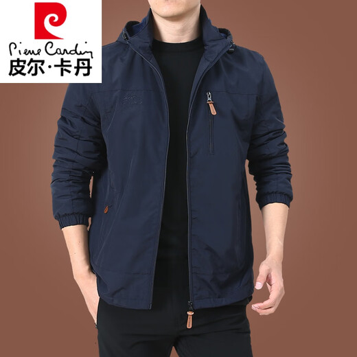 Pierre Cardin Gebühr. Mantel Herren Frühling und Herbst Herren Outdoor American American Windbreaker Herbst Sports Jacke Dunkelblau 9898 Style Plus Velvet XL