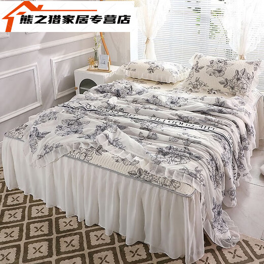 Green dyed summer ice silk summer quilt washable soft mat ice silk mat early summer 12x20m bed [one mat pillowcase]
