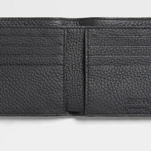 Zegna [Geschenk] Jenia -Tasche Schwarzer Hirschhaut Brieftasche schwarz eine Größe