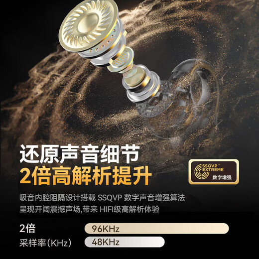 Ai Yingzhe high-quality Bluetooth headphones clip-on open non-in-ear wireless conductive earplugs for sports, running, driving and riding, noise reduction, waterproof and dustproof, suitable for Apple and Huawei Android phones, soft skin | Bluetooth 5.3 dual core + super long battery life