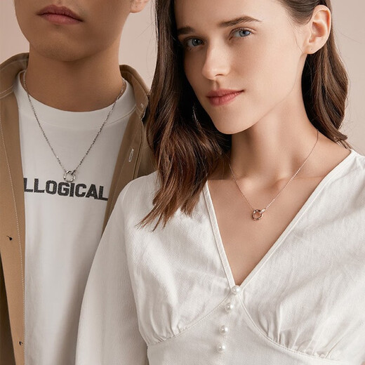 Farcoko luxury necklace for women Möbius color gold brand clavicle chain Valentine's Day gift for girlfriend and wife 520 rose gold-SF can be shipped by air engraved greeting card