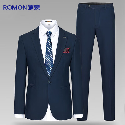 Romon suit men's four seasons slim professional formal wear men's stretch suit business groom wedding dress men's clothing
