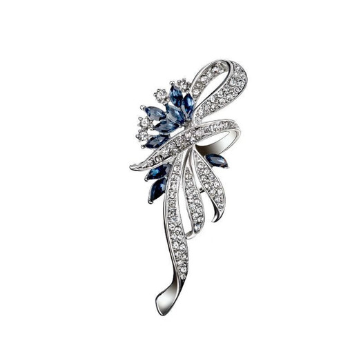 QUAMER brooch high-end women's corsage pin anti-exposure cashmere coat suit accessories cute luxury Lily