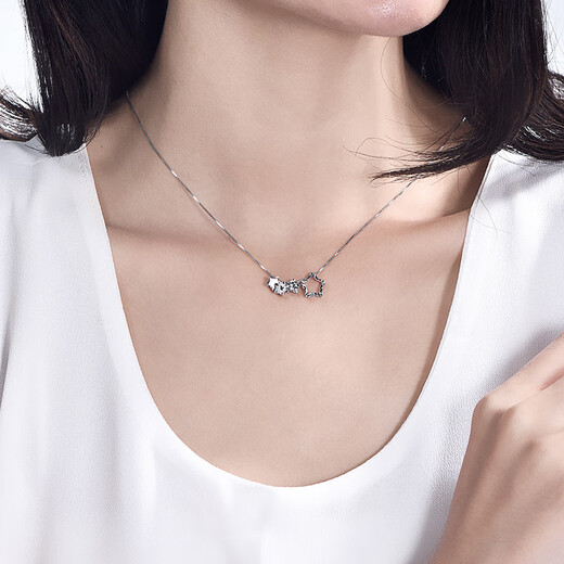 Pt.Charm new platinum necklace female meteor shower PT950 platinum necklace new year birthday gift for girlfriend and wife ready stock national inspection certificate 2.1-2.2g