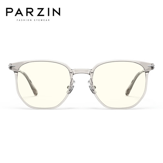 Parson PARZIN anti-blue light glasses frame Light polygonal non-face mirror Anti-blue light goggles 15866 Light brown Wanxin lens 1.67 green film within 600 degrees